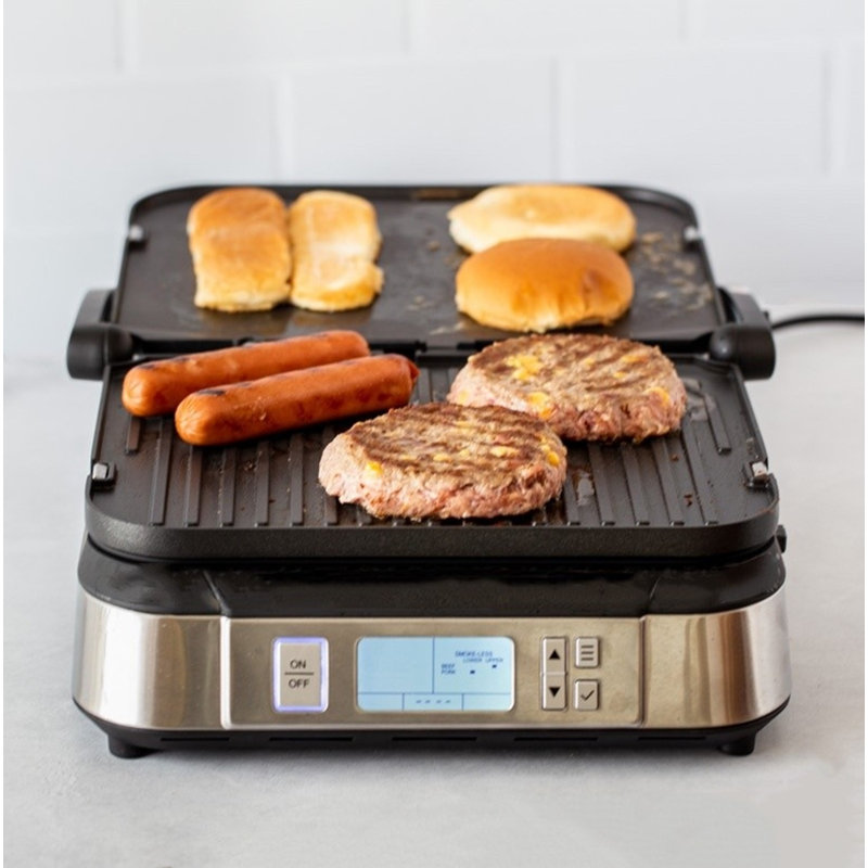 Cuisinart Non Stick Electric Grill and Griddle with Metal Lid Reviews Wayfair